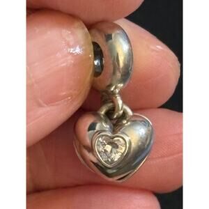 Pandora S925 ALE Me You Double Heart Dangle Charm Sterling Silver